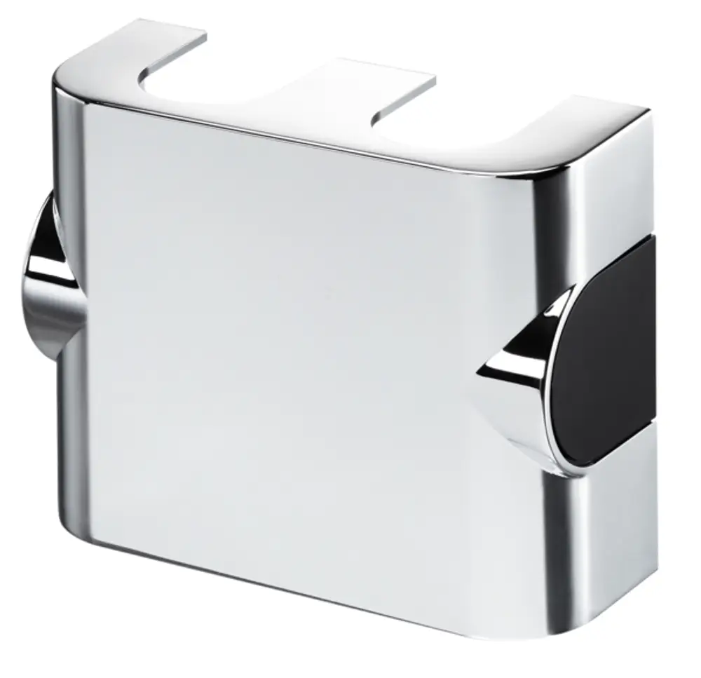 Oventrop Abdeckung in glanzendem Silber mit klaren Kanten und einem einheitlichen Design, geeignet zur Verwendung in Multiblock-Systemen.